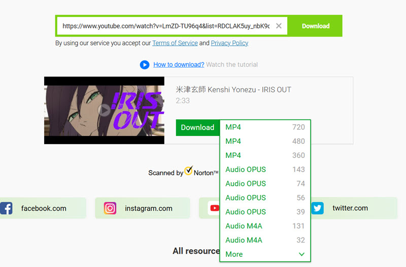 將 YT 歌曲連結貼到 Savefrom