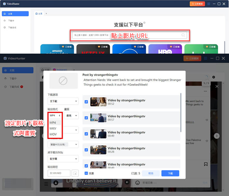 貼上 URL 並跳轉 IG Reels 下載設定