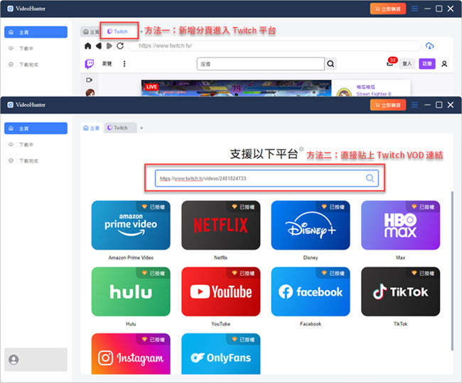 VideoHunter 兩種影片解析方法