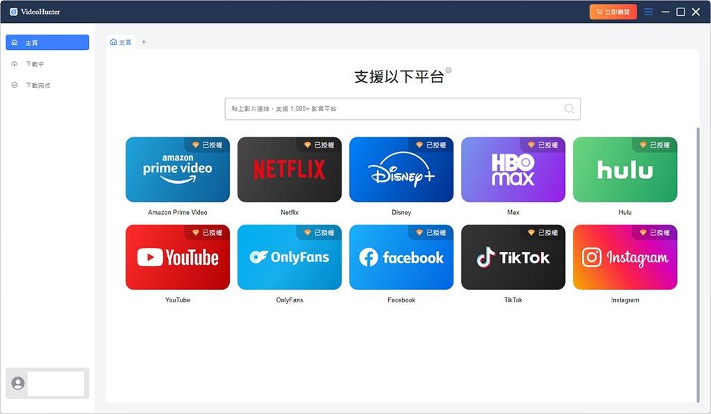 VideoHunter 軟體主介面